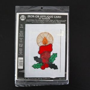 Vintage NMI NeedleMagic Kit - Candle Iron On Applique Card By Number Item 1196